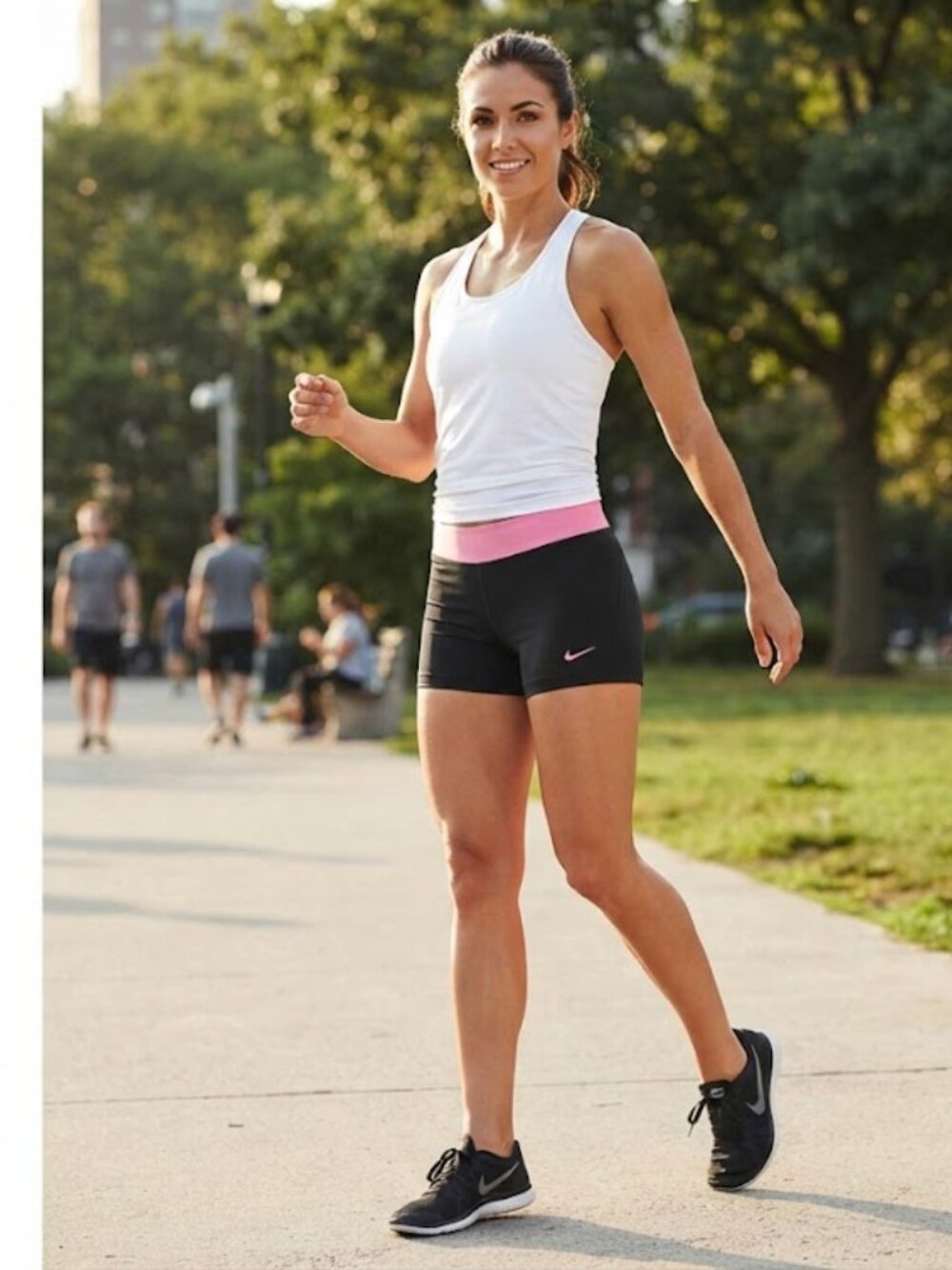 Nike Medium Workout Shorts‎ Cotton Soft Black Purple Dri Fit